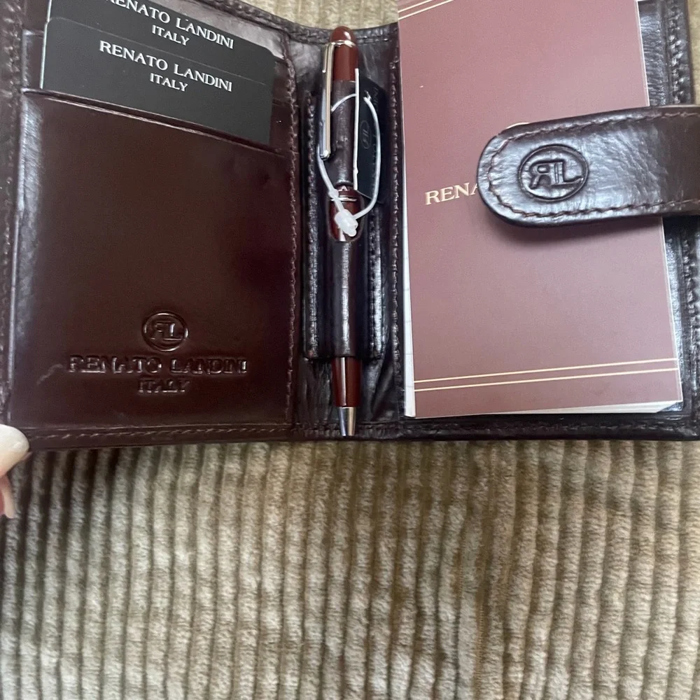 ❤️ Italian leather notepad holder with pen/ motion- great Father’s Day gift